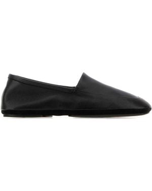 Lemaire Leather Indoor Slippers - Black