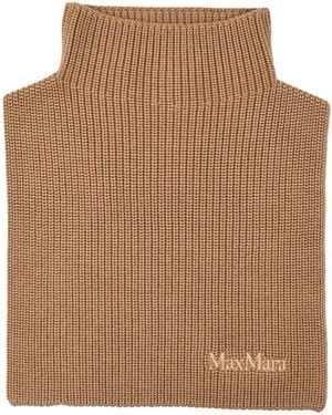 Max Mara Orsola Wool Ribbed Neckwarmer - Brown