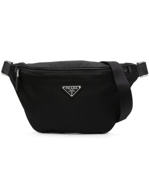 Prada Re-nylon Enamel-logo Belt Bag - Black