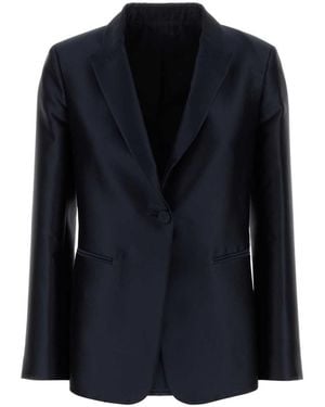 Alberta Ferretti Satin Blazer - Blue