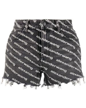 Alexander Wang Logo Bite Shorts Grey