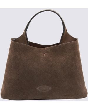 Tod's Suede Top Handle Bag - Brown