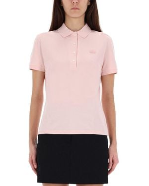 Lacoste Polo With Logo - Pink