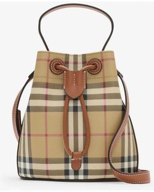 Burberry "Check" Mini Bucket Bag - Natural