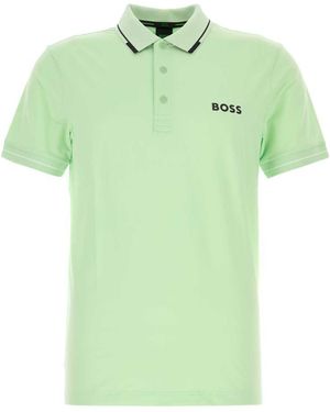 BOSS Mint Polyester Stretch Polo - Green