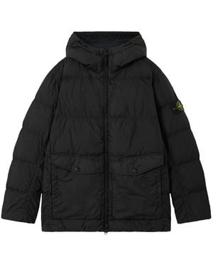 Stone Island Wind Resistant Hooded Down Jacket - Black