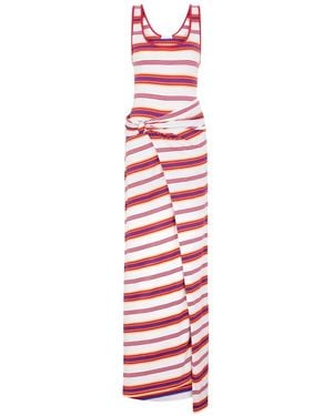 Rabanne Long Striped Dress - White