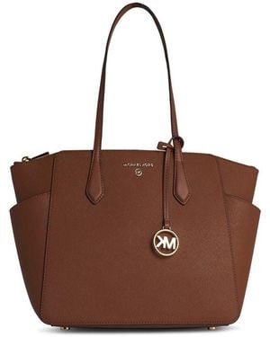 Michael Kors 'marylin' Brown Leather Shopping Bag