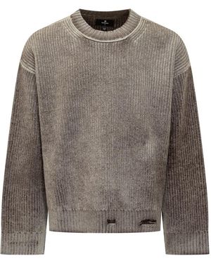 Represent Shaded Effect Ribbed Sweater - Grey