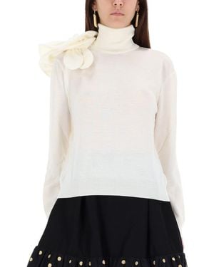 Moschino Mesh With Flower Detail - White