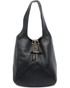 Chloé Balloon Small Leather Hobo Bag - Black