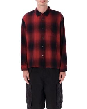 Stussy Loose Weave Plaid Shirt - Red