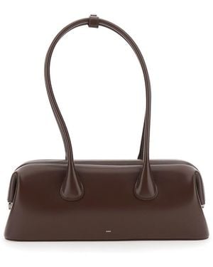 OSOI 'Boat Wide' Shoulder Bag With Round Handles And Lettering Logo On The Front - Brown