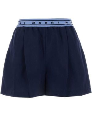 Marni Pleated Shorts - Blue