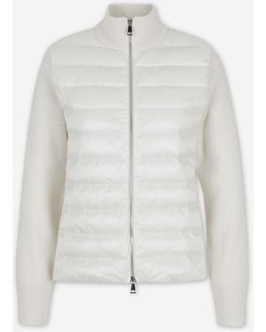 Moncler Quilted Zip-Up Cardigan - White