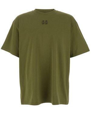 M44 LABEL GROUP T-Shirt With 44 Logo Embroidered On The Front And Printed On The Back - Green