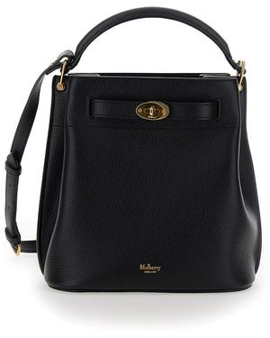 Mulberry 'Small Islington' Bucket Bag With Twist Lock Closure - Black