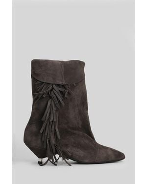 GISÉL MOIRÉ Ariana Low Heels Ankle Boots - Black