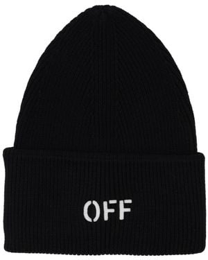 Off-White c/o Virgil Abloh Off Stamp Loose Knit Beanie - Black