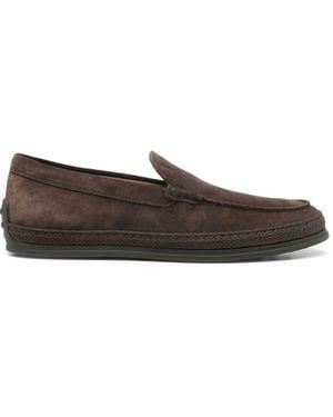 Tod's Raffia Slippers Shoes - Brown