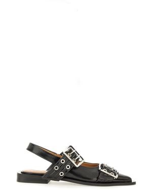 Ganni Ballerina With Buckle - Black