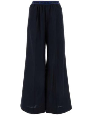 Marni Midnight Wool Wide-Leg Pant - Blue