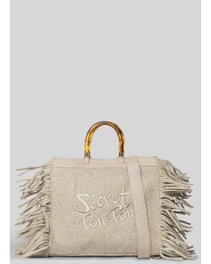 Secret Pon-pon Jacqueline Tote Larg Tote - Natural