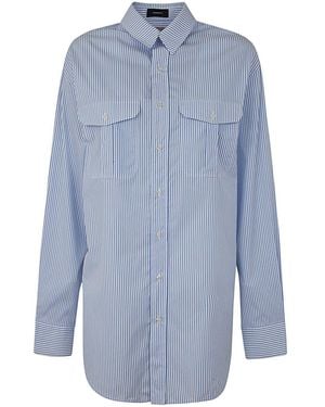 Wardrobe NYC Shirt Dress Mini Clothing - Blue