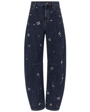 Self-Portrait 'barrel Leg' Jeans - Blue