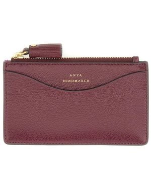 Anya Hindmarch "Peeping Eyes" Card Holder With Zipper - Purple