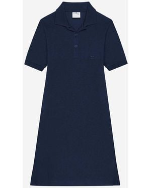 Courreges A-Line Piqué Cotton Polo Dress in Blue | Lyst
