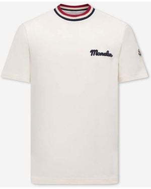 Moncler Embroidered Cotton T-Shirt - White