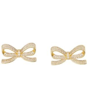 Self-Portrait Bow Earrings - Metallic