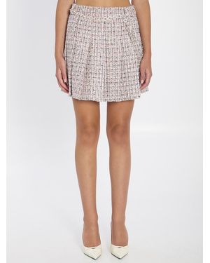 Self-Portrait Self Portrait Pleated Skirt With Belt - White