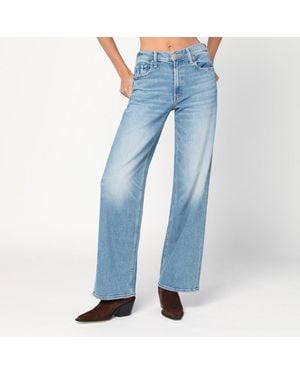 Mother Light The Spinner Zip Sneak Jeans - Blue