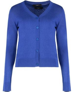 Weekend by Maxmara Marabu Silk And Linen Cardigan - Blue
