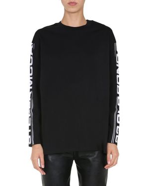 Stella McCartney Round Neck Long Sleeve T-Shirt - Black
