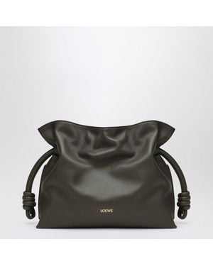 Loewe Medium Flamenco Clutch Dark Khaki - Grey