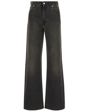 Grifoni Dark High-Waisted Bootcut Jeans - Black