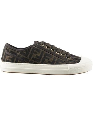 Fendi Logo Sneakers Shoes - Black