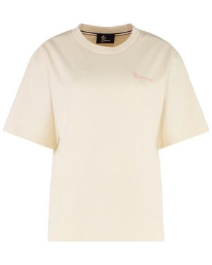 Moncler Cotton Crew-neck T-shirt - Natural
