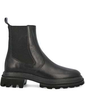 ミドルブーツ HOGAN Women Boots HXW6190FC40KXTB999 Black Chelsea Ankle Boots Hogan 10-Storey BLACK for Woman