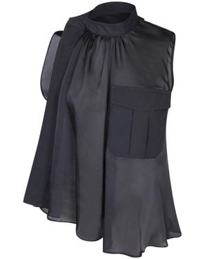 Sacai Fabric Combo Shirt - Blue