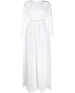 Self-Portrait Grid Sequin Maxi Dress - White