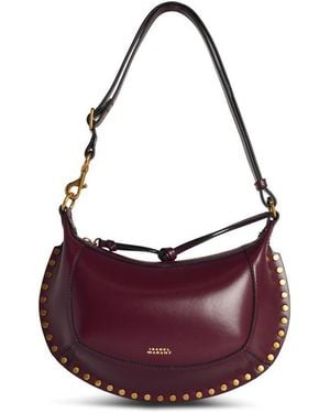 Isabel Marant 'Oskan Moon' Burgundy Smooth Leather Bag - Purple