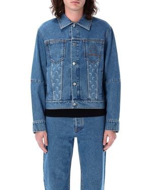 Marine Serre Moon Laser Denim Trucker Jacket - Blue