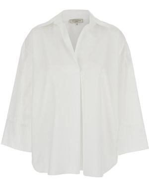 Antonelli 'Alighieri' Shirt With V Neck And Wide Sleeves - White
