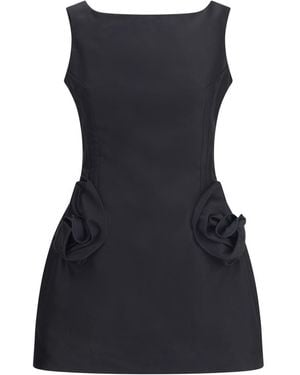 Magda Butrym Short Dress With Roses - Black