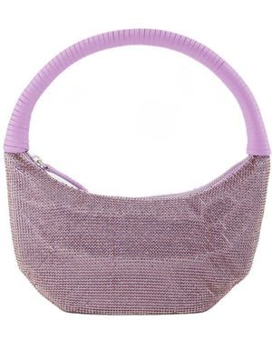 STAUD Pepper Crystal Hobo Bag - Purple
