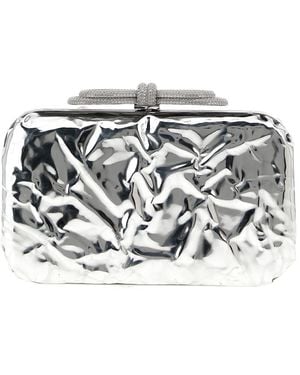 Mach & Mach 'Double Bow Wrapped Mirror' Clutch - Grey